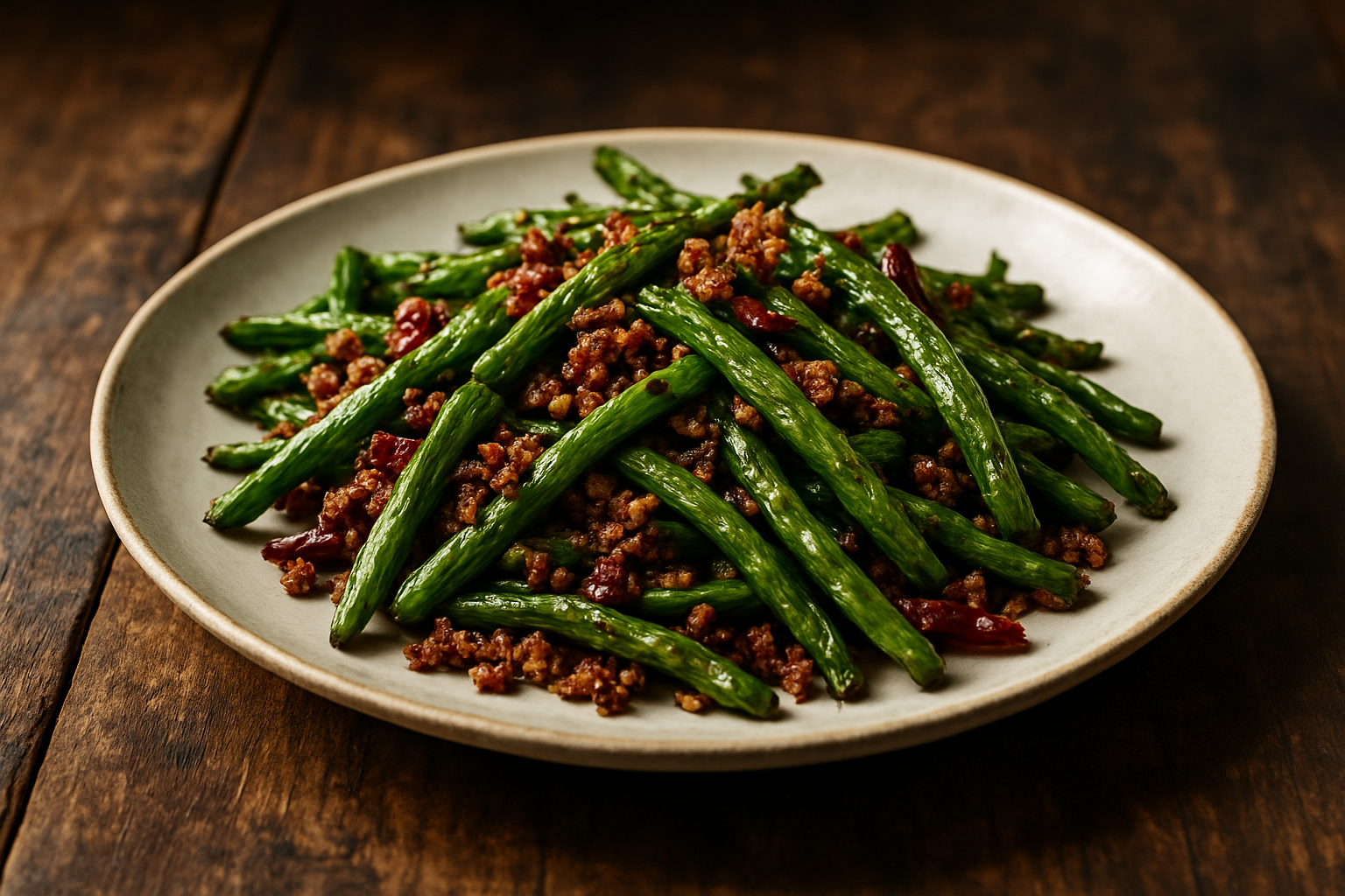 Sichuan Dry-Fried Green Beans